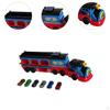 Transport Train Head Toy with 6 Race Cars, Foldable Track for Kids