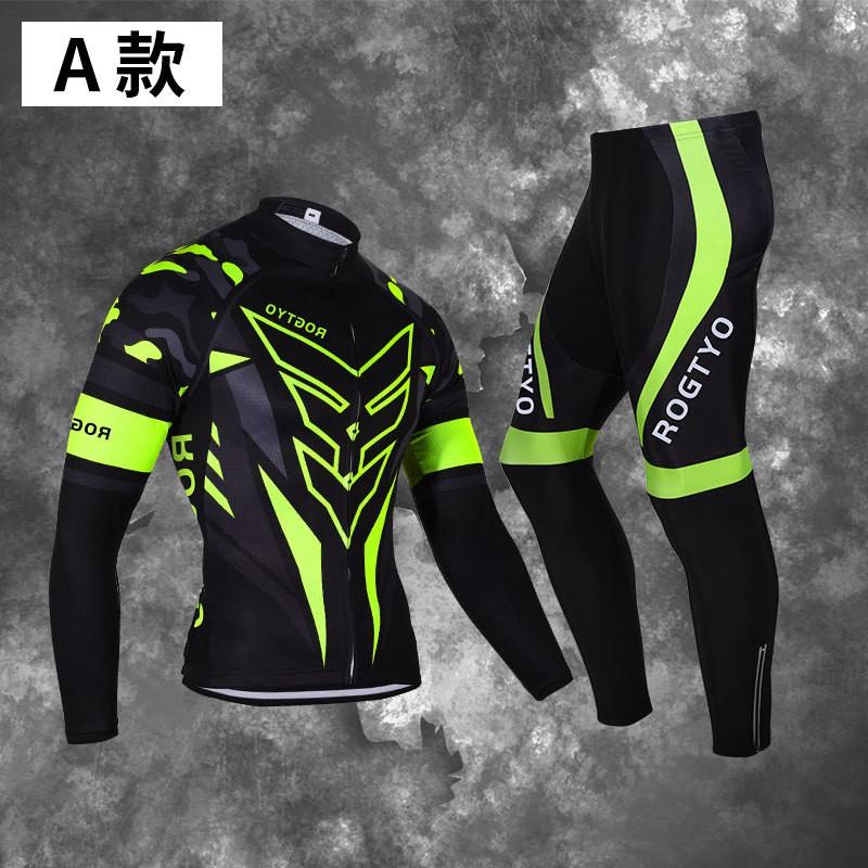 Mens Long Sleeve Cycling Jersey Pants Set Breathable Riding Gear Road Bike Mountain