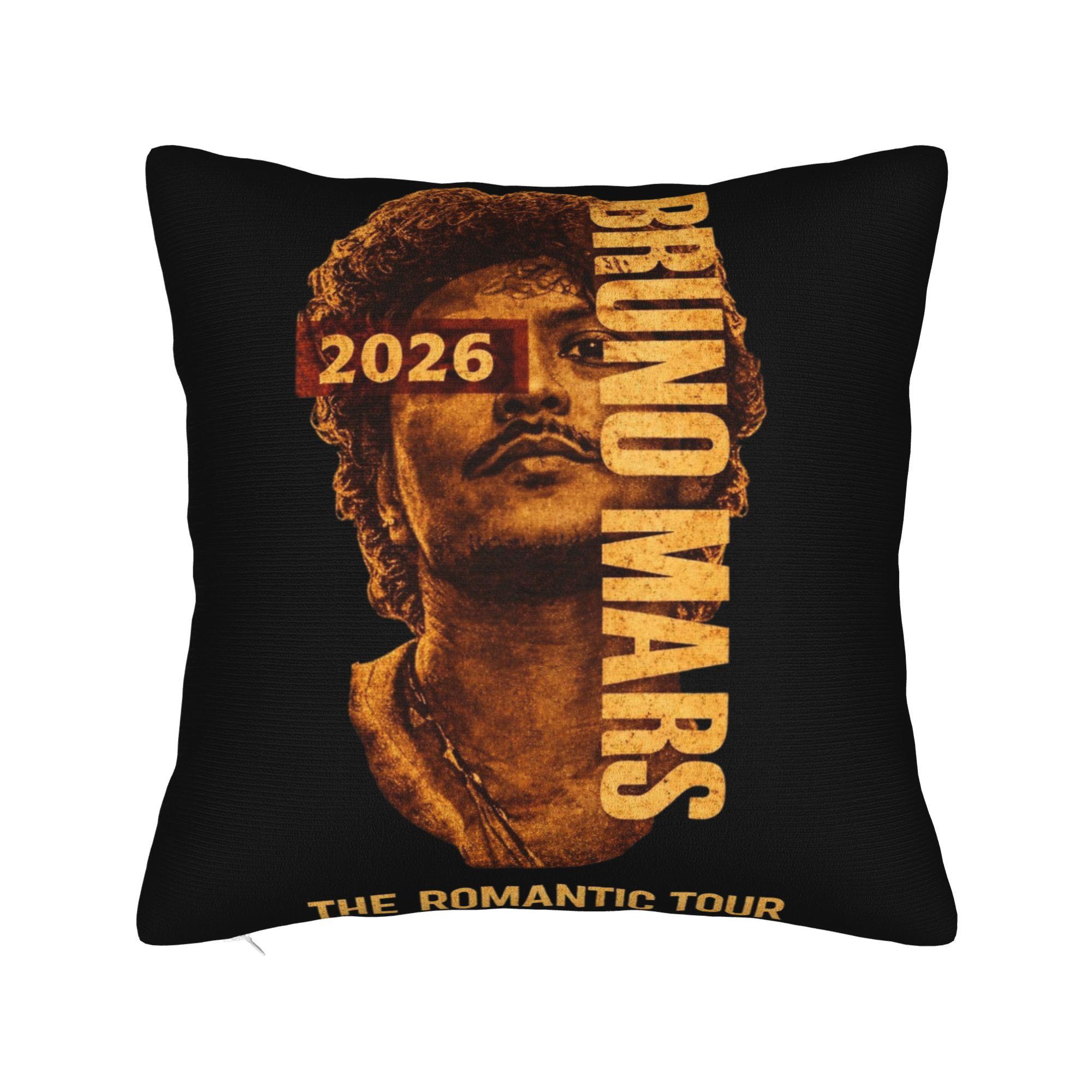 

Bruno Mars The Romantic Tour 2026 Pillowcases Soft Cushion Cover Throw Pillow Cover Seat Decorations Zipper Multiple Sizes 12x12in 30X30cm