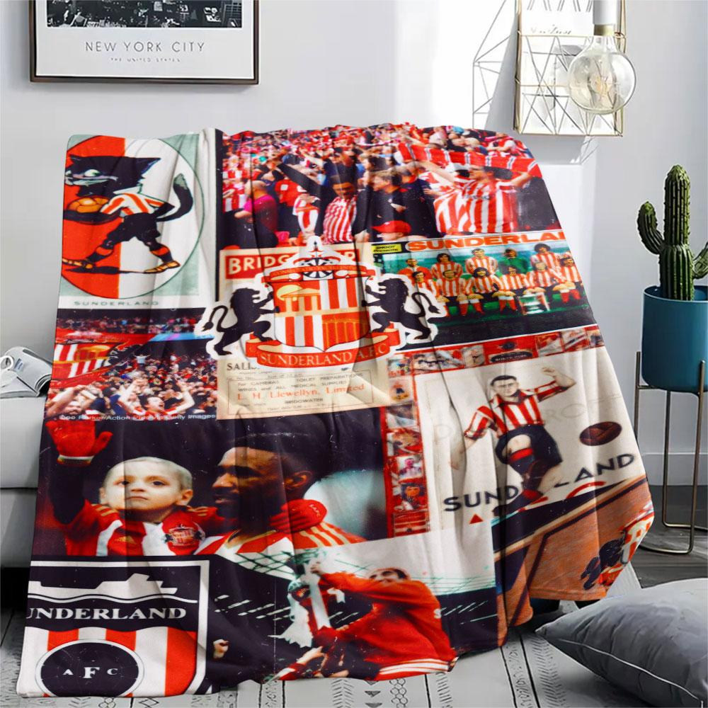 Sunderland Printed Flannel Blanket, Soft Throw for Bedroom Sofa, Washable, Fan Merchandise, Great Gift.