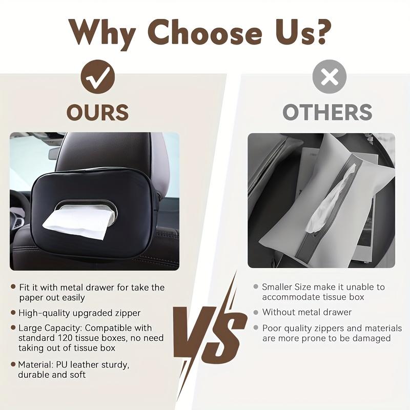 Fashionable PU Leather Car Sun Visor Tissue Box a Space-saving Organizer for Vehicle Car Tissue Holder Car Interior Accessories