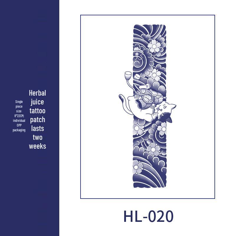 Large Semi-Permanent Waterproof American Style Flower & Plant Arm Tattoo Sticker for Men
