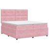 Box Spring Bed with Mattress and Headboard Pink 200 X 200 Cm Velvet