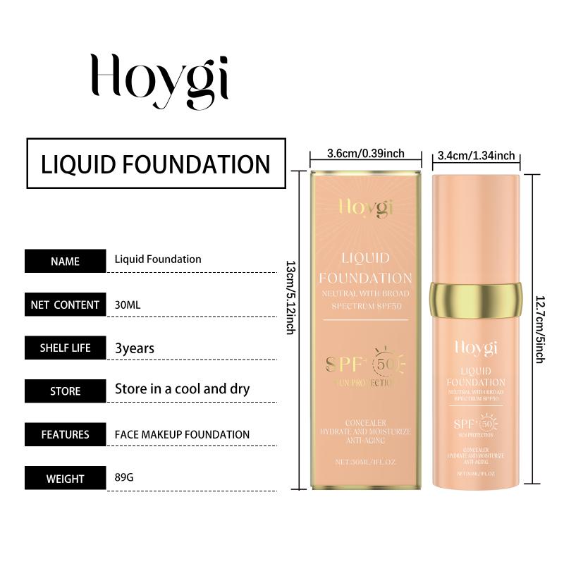 Liquid Face Foundation Spf 50 Temperature Change High Coverage Makeup Base Waterproof Hydrating Foundation Cosmetics Makeup