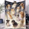 Hot Dog Cute Pet Printed Pattern Blanket Small Cover Blanket Soft And Suitable For All Seasons  Dormitories Bedrooms Sofas Nap