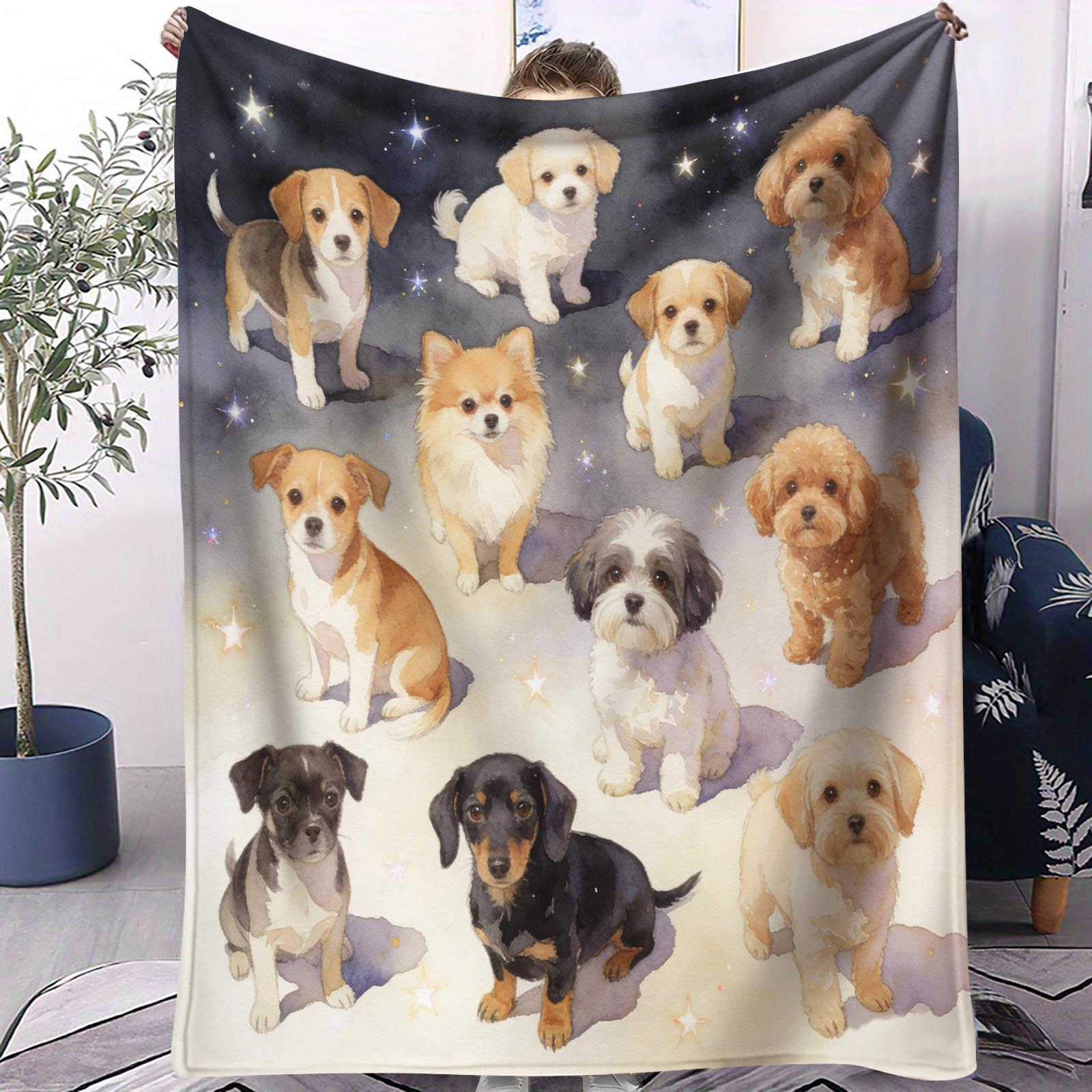 

Hot Dog Cute Pet Printed Pattern Blanket Small Cover Blanket Soft And Suitable For All Seasons Dormitories Bedrooms Sofas Nap 70x100cm