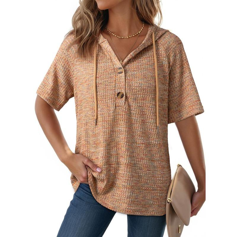 JPNTKY Women's Fashion Casual Short Sleeve Blouses & Shirts