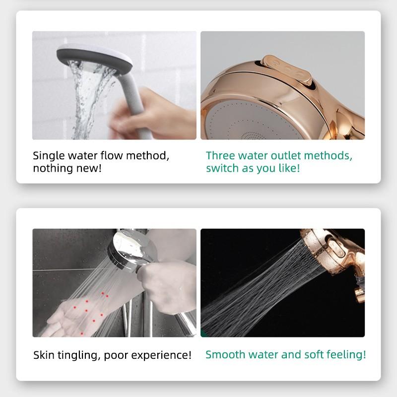 Shower Head Adjustable Water Flow With Turbocharged Bathroom Handheld Water-Saving Shower Head Bathroom Accessories
