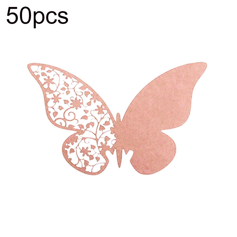 

Модные украшения фестиваль 50 шт. настольное стекло пользу винные карты бабочка знак имя место вечерние свадебный декор розовый