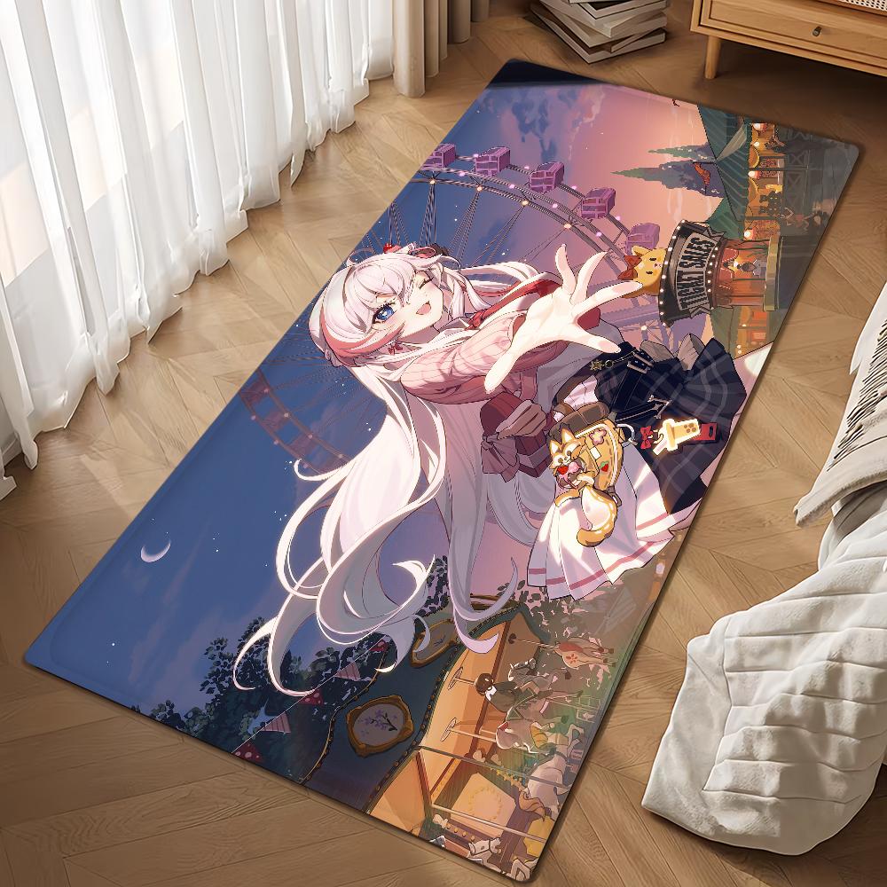 S-Strinova Michelle Game Door Mat Bath Microfiber Decorative Versatile Flannel Floor Mat Quick Dry Absorbent Non-slip Sole