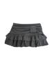 Phased Ribbon Shirred Knit Skirt_Gray