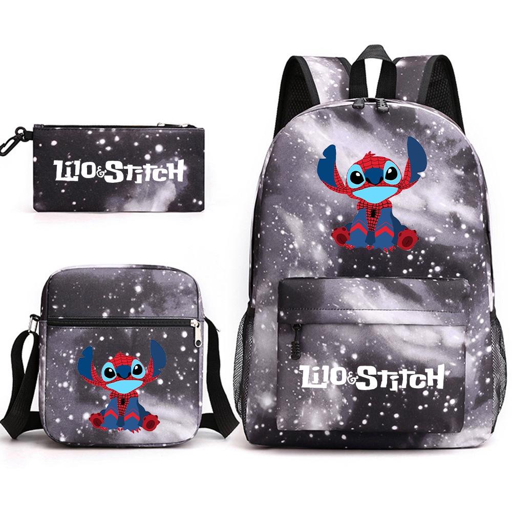 Lilo Stitch Cartoon Kids Boys Backpack Large Capacity Travel School Bag
