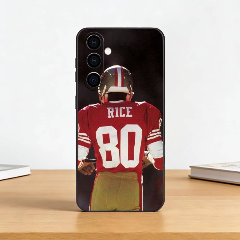American Football Jerry R-Rice Phone Case For Samsung Galaxy A73,A72,A71,A70,A53,A52,A51,Others Soft Black Cover