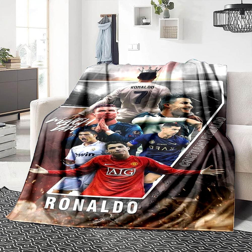 Ronaldos Iconic Moment Printed Flannel Breathable and Warm Blanket, a Stylish Home Gift, Suitable for Home, Office and Bedspread Use. 0713a12
