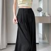 2026 Women's Ice Silk High Waist Wide-Leg Pants: Slimming, Drape, Casual, Loose, Milk Puff Style for Summer
