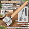 Meat Chopper with Wooden Handle & Non-Stick Coating Heavy Duty Food Masher for Potato Vegetable Beef Nut, Home Restaurant Use