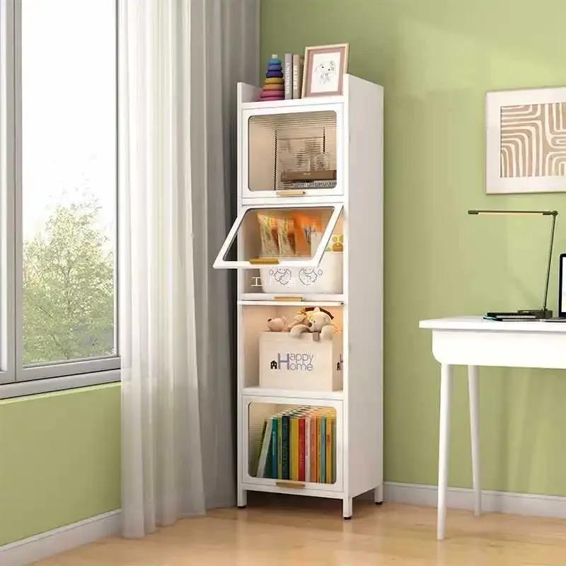 Glass Filing Book Shelf Display Children Bedroom Storage Book Shelf Library Doors Libreria Estanteria Nordic Furniture BL50BS