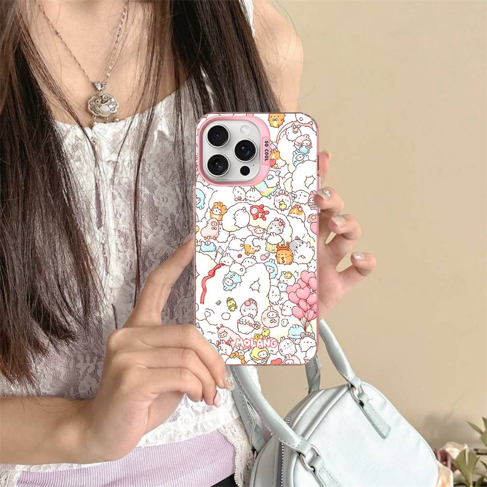 Cute Cartoon M-MolangS Phone Case For IPhone 17 16 15 14 13 Pro 12 11 Pro Max PLUS Color Back Cover