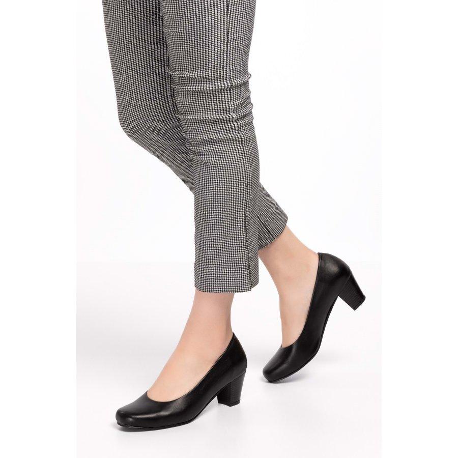 Women's Genuine Leather Block Heel Classic Shoes