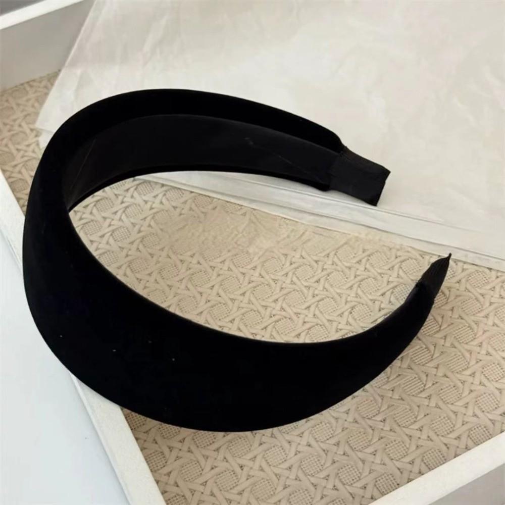 Retro Samt Breites Haarband Einfarbige Haarbänder Haarreif Schwamm Haaraccessoires Süßes Haarornament