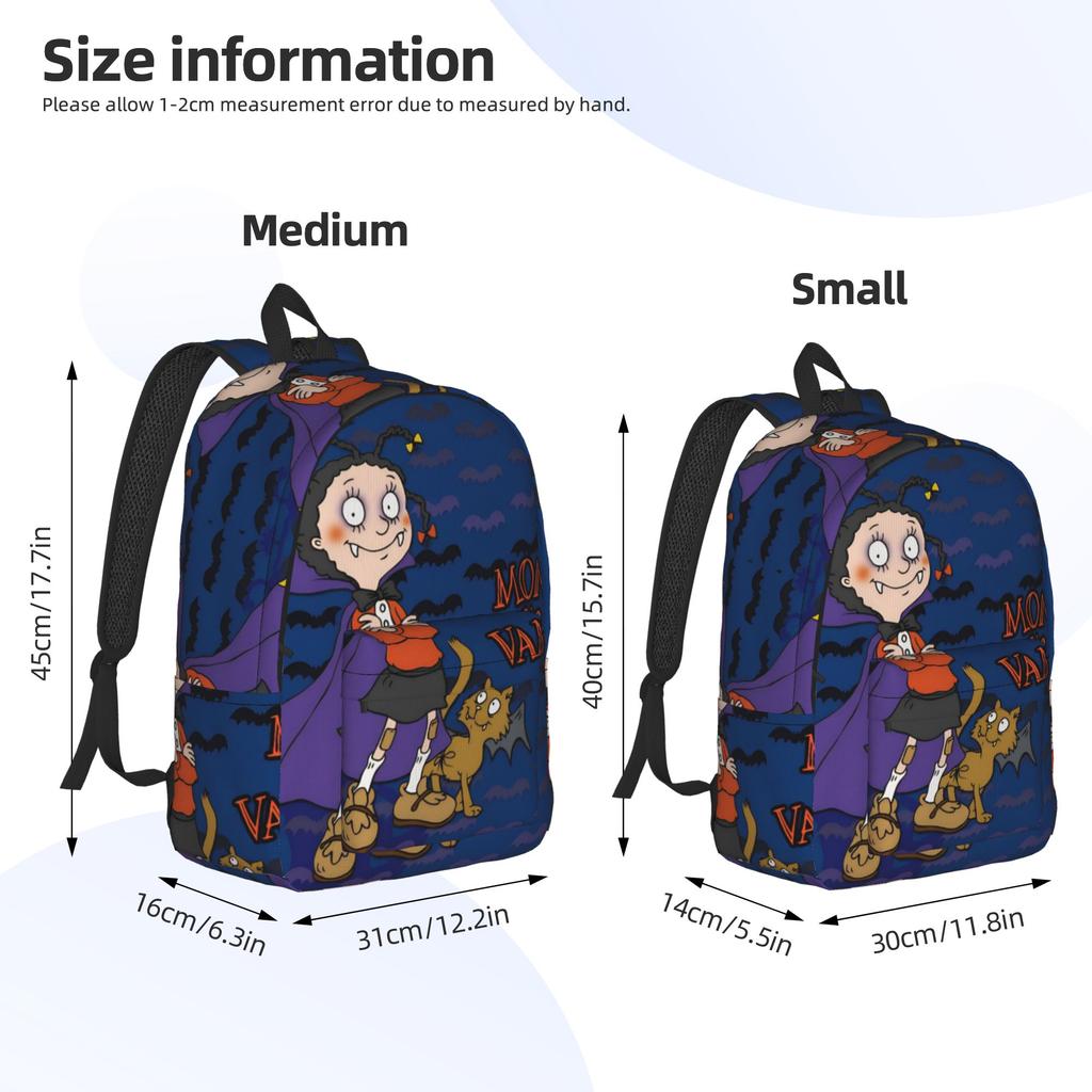 Mona The Vampire Anime Teenage Backpack Lightweight Student Hiking Travel  Daypack for Men Women Laptop Canvas Bags