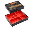Japanese Style Wood Grain 5-Compartment Bento Lunch Box