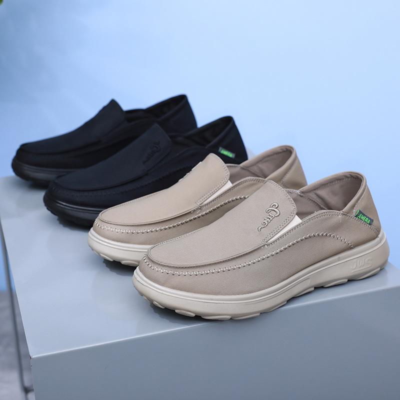 Canvas Shoes for Men Trendy Thick Soled Breathable Casual Shoes Comfortable Men Sneakers Low Cut Fashionable Versatile Loafers