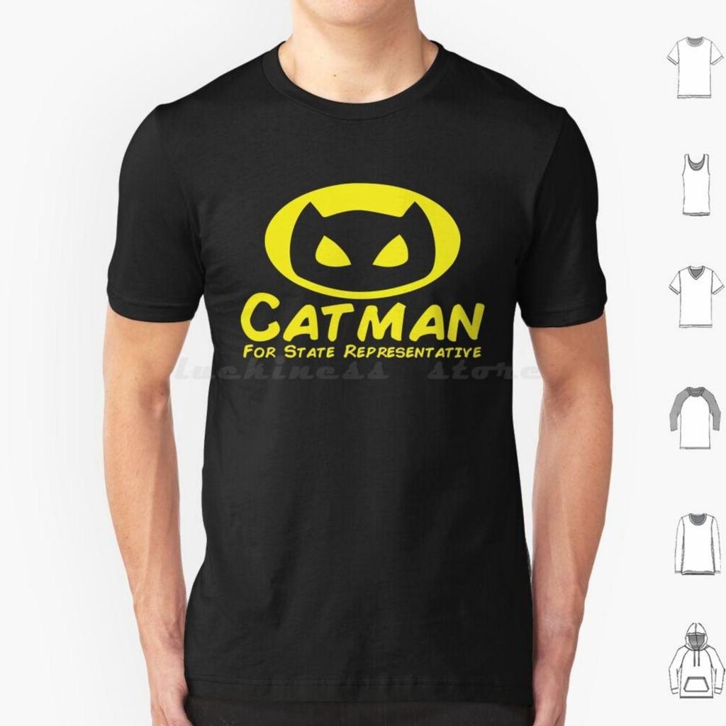 Catman T-Shirt 6XL Baumwolle Cooles Shirt Catman KatzenbärteundKatzen Kätzchen Niedlich Retro Superheld Katzenmann Katzenvater Katzen Papa Katzenkerl Vintage