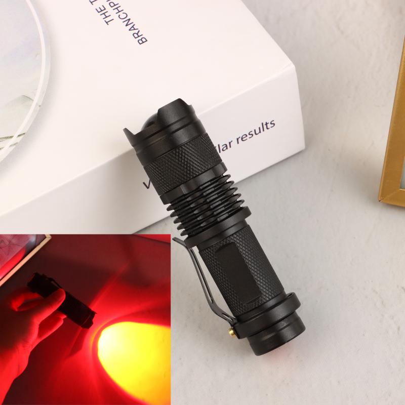 1 Piece Edc Torch Lamp Lantern Led Red Beam Light Flashlight Against Deteriorating Eyesight Powerful Tactical Hunting Flashlight