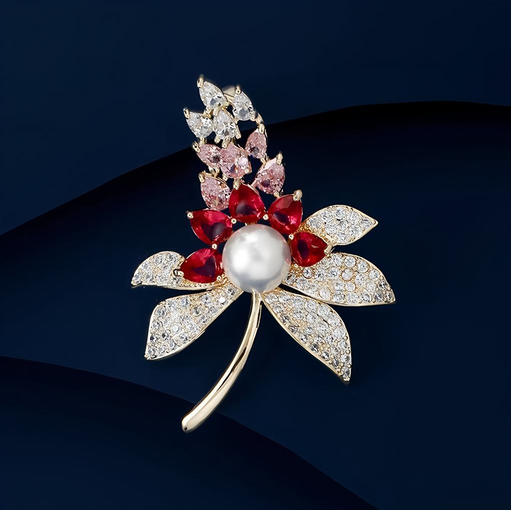 A High-end, Exquisite Floral Brooch for Women with A Niche Design Sense