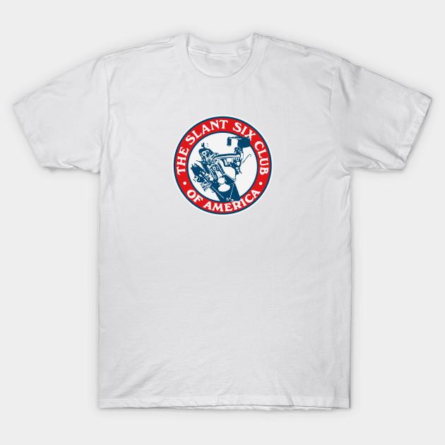 

Men Black Print T-shirt The Slant Six Club Of America - Engine Design No-Cut Transfer Paper Print Cotton Tshirt S білий