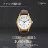 Clefer Serdica Analog Watch, White Dial, PU Leather Strap, Japanese Movement, SD-AM336-WTG, Men's, Brown