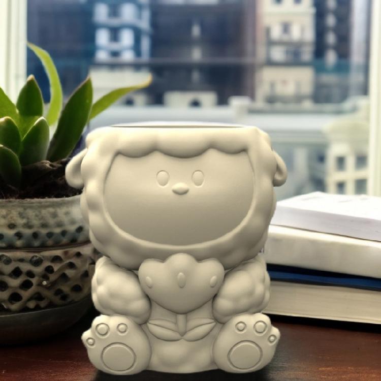 Succulent Planter Silicone Mold Cute Little Sheep Flower Pot Concrete Mold DIY Flower Vase Epoxy Resin Casting Tool