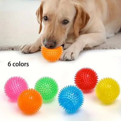 Bolas infláveis interativas de borracha termoplástica resistentes a mordidas, brinquedo para animais de estimação, cores brilhantes, treinamento ao ar livre para cães e gatos, 1 peça, rebarba macia, limpeza de dentes feita à mão