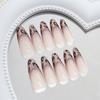BEPAN 24pcs French Cat Eye Leopard Print Press on Nails Simple Short Nails Full Cover Wearable False Nails