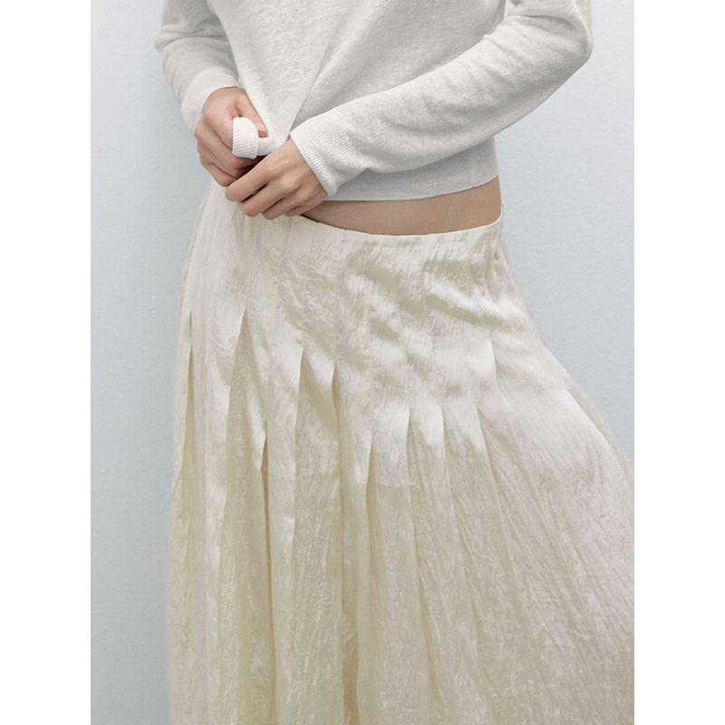 Za2025 Summer New Women Clothes Versatile Drape Elegant Mid-Length Pleated Skirt 05299584 250