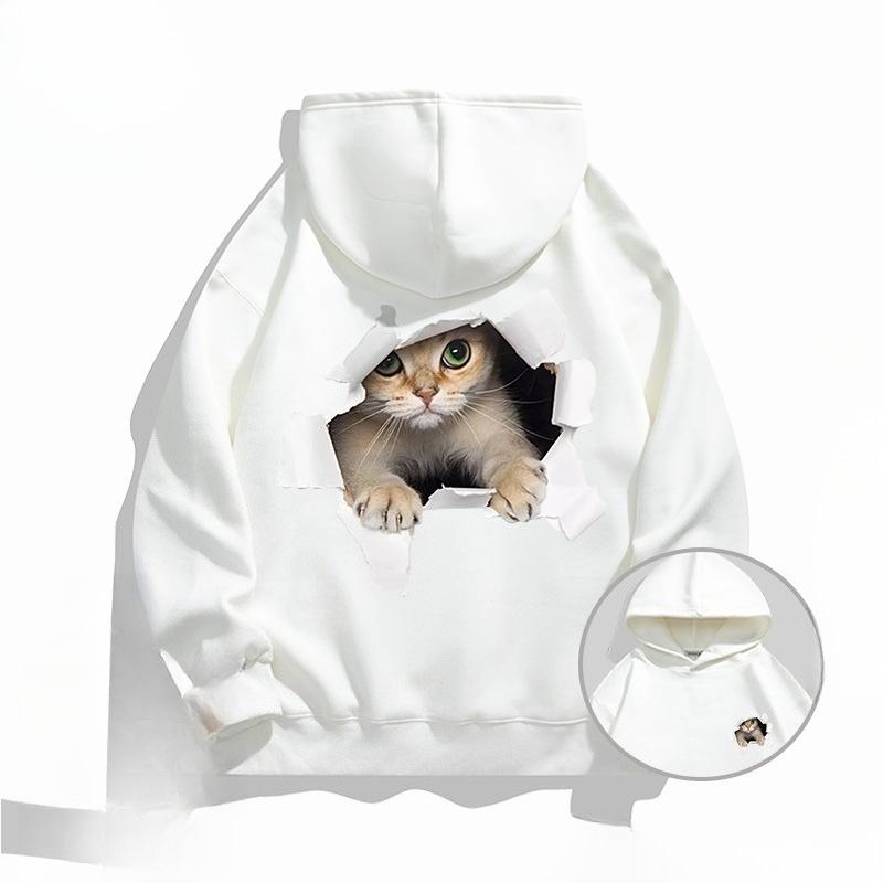 

American Cartoon Creative Design Sense Printing Men s and Women s Autumn and Winter Trend Hoodie Loose Large Size Thermal Top 3XL