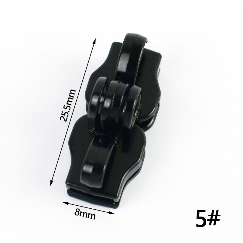 2/5/10Pairs 5# 8# 10# Lockable Nylon Zipper Sliders Double Hole Safety Zip Lock for Luggage Zips Puller Closure Repair Accessory