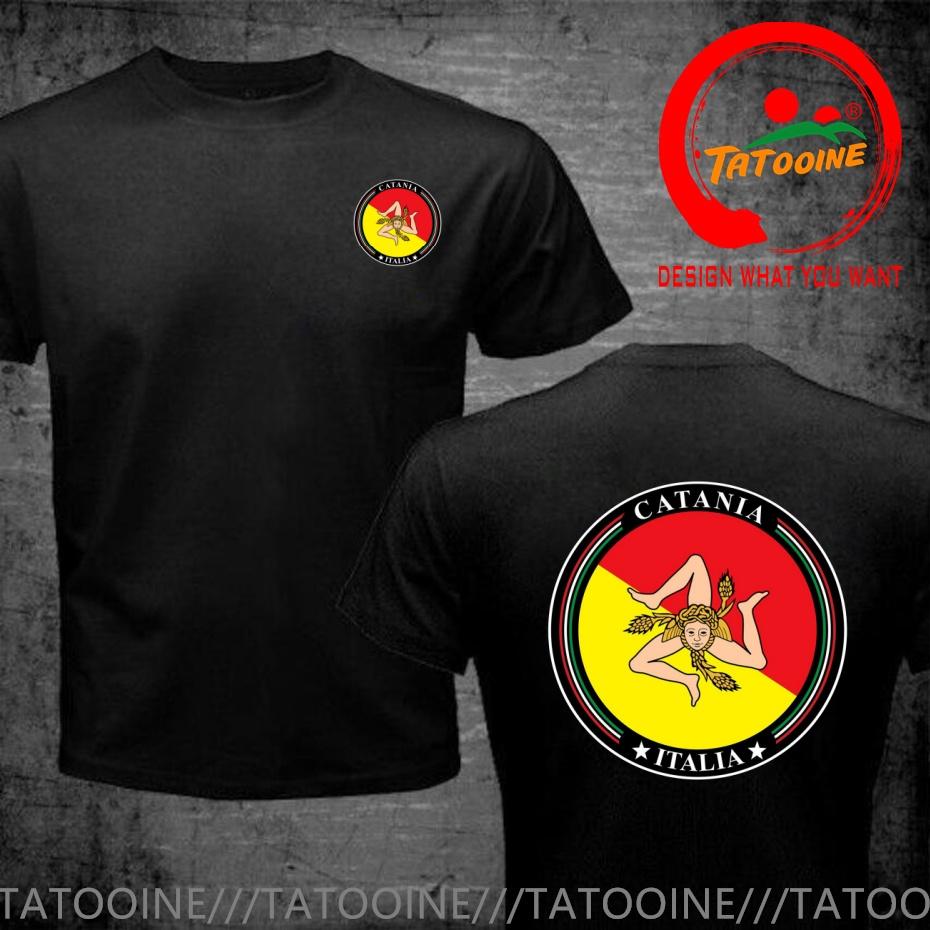 Funny Design Catania Sicilia Italy Flag Shirt Unisex Fashion Trendy Casual Clothing Stylish Tops Tee Shirt Leisure Tshirt Unisexs