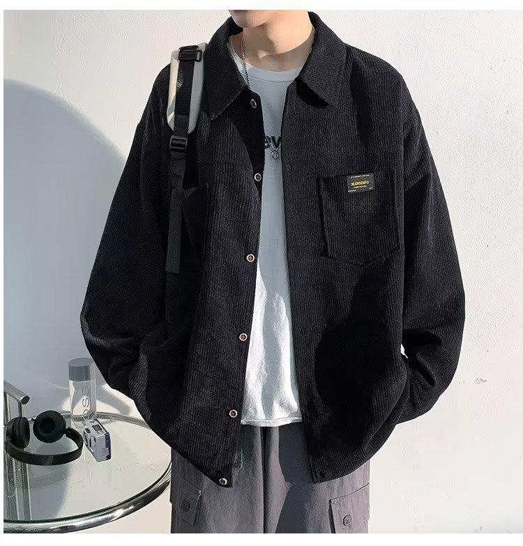 

Мужская модная вельветовая куртка свободного кроя в корейском стиле 2XL чёрный