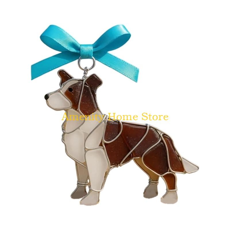 F26C Artistic Dog Sun Catcher Pendant Adds Brightness To Window And Room Decoration