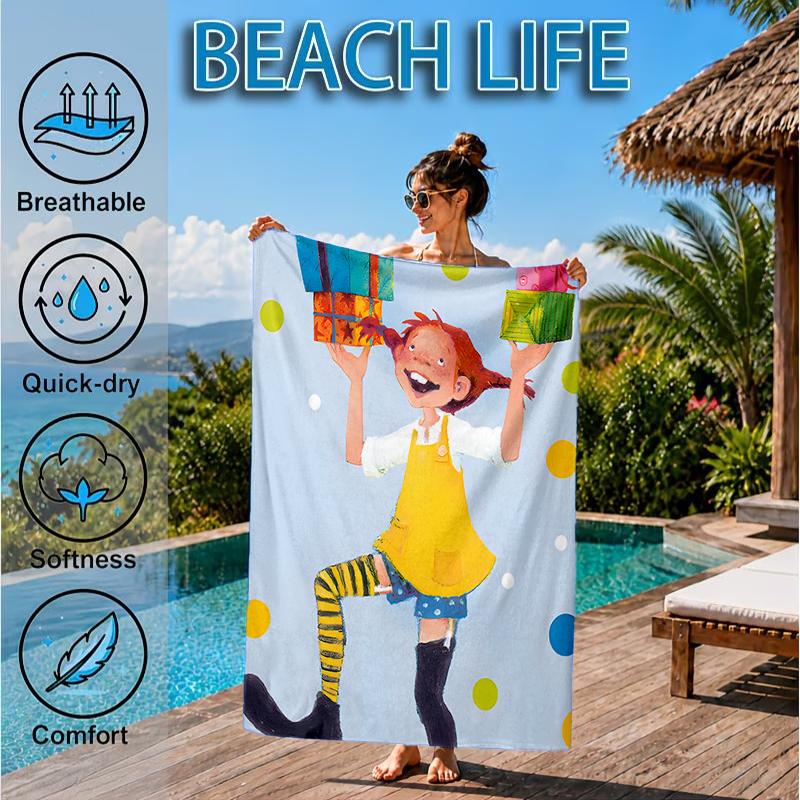 Pi-ppi And Horse Friendship Beach Towel, Microfiber Beach Towel, Perfect For Pool, Beach, Travel, Home Decor Beach Party Fan Gifts