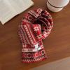 Retro Fair Isle Color Block Woolen Knit Scarf - Unisex Winter Fashion Snood
