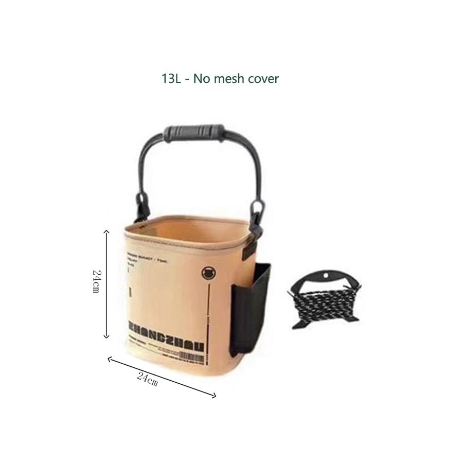 Açık Hava Balıkçılık Kovası Katlanabilir ve Taşınabilir Ağ Canlı Balık Kovası İpli EVA Vahşi Balıkçılık için Su Kovası Ev Kovası