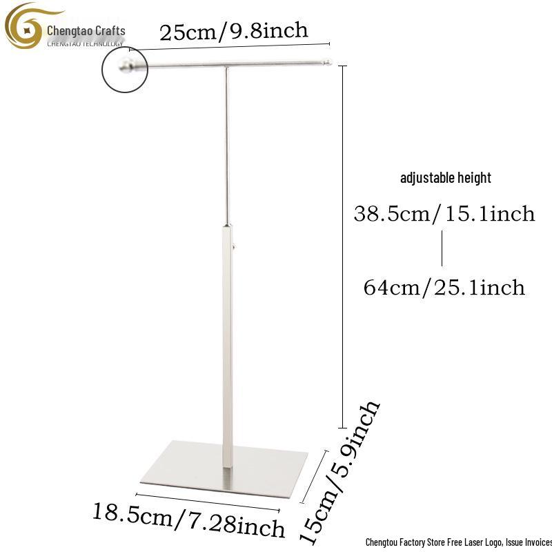 Stainless Steel T-Shaped Handbag & Scarf Display Stand