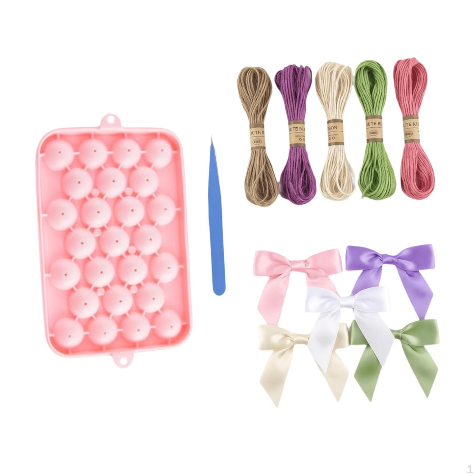 

3D Silicone Candle Making Casting and Bows Tweezers, Grape Soap for Party Beginners DIY рожевий