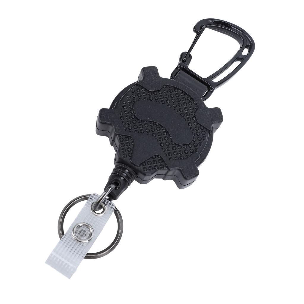 Retractable Keychain Heavy Duty Carabiner Badge Holder ID Badge Reel with 1mm Thick Steel Retractable Cord Skull Type