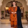 Elegant Embroidered 3-Piece Festive Kurta Pant Set