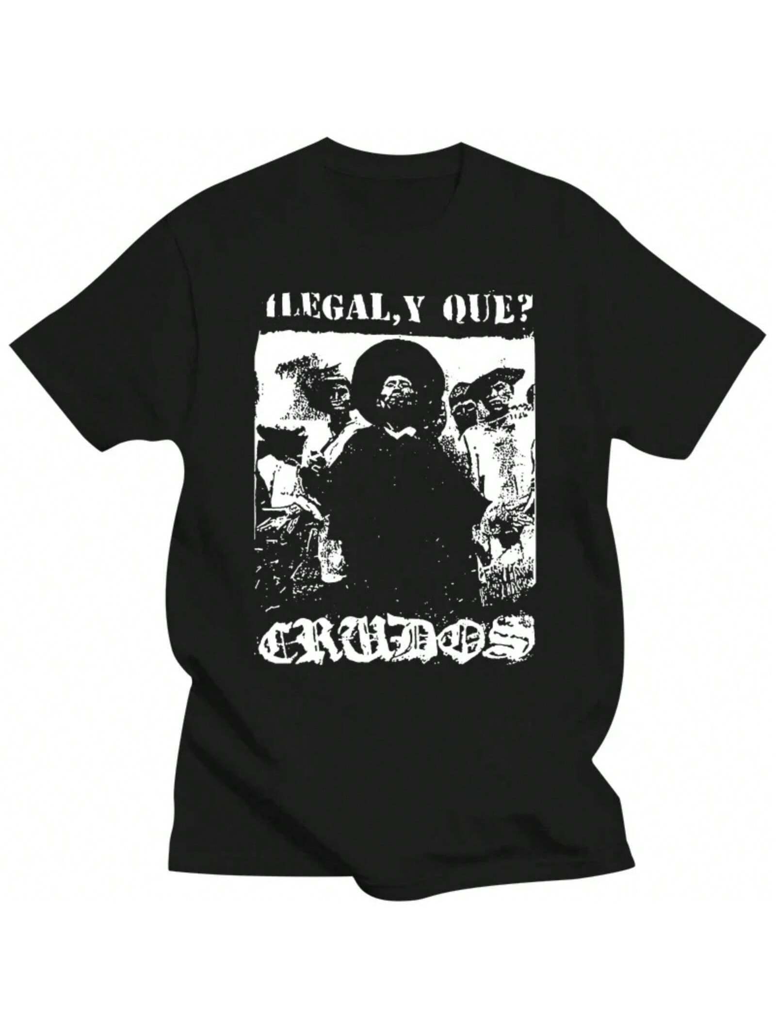 Punk Crust Grindcore Thrash Metal Animal Rights Apparel Merch Bands LOS CRUDOS Illegal T SHIRT S разноцветный