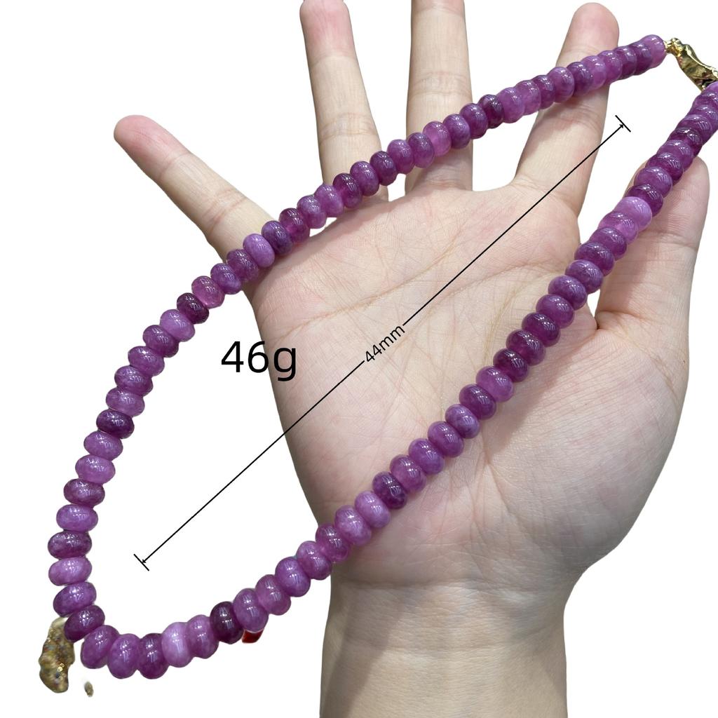 Retro Purple Contrasting Color Spring And Summer Vacation Necklace Set Love Bubble Gum Comfortable Natural Stone Beaded Item